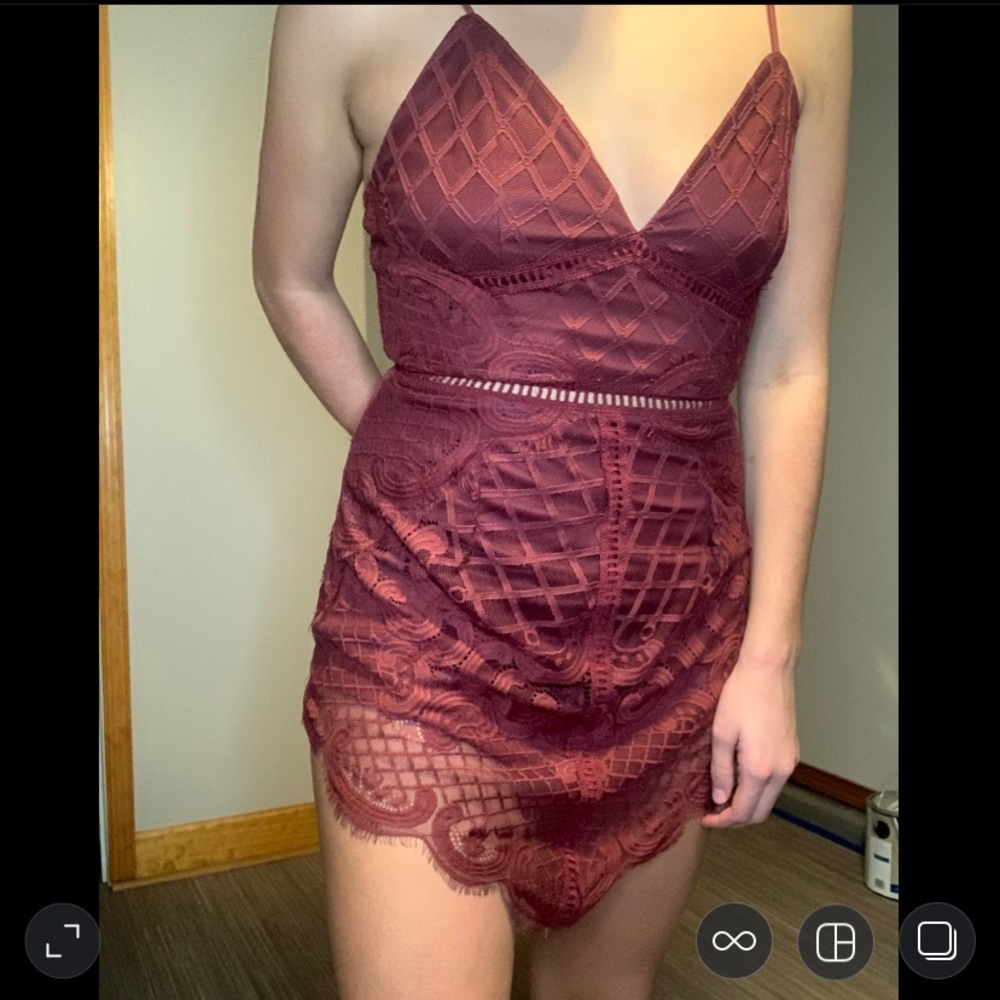 Burgundy/ maroon/ Wine colored lace dress